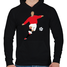 PRINTFASHION David Beckham - Férfi kapucnis pulóver - Fekete