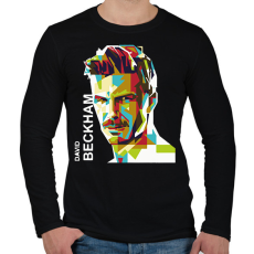 PRINTFASHION David Beckham focista - Férfi hosszú ujjú póló - Fekete