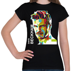 PRINTFASHION David Beckham focista - Női póló - Fekete