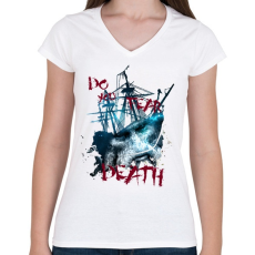 PRINTFASHION davytheme-01.png - Női V-nyakú póló - Fehér