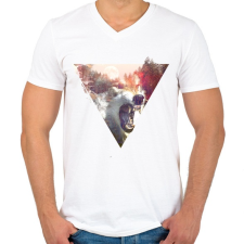 PRINTFASHION Daylight moon - Férfi V-nyakú póló - Fehér férfi póló