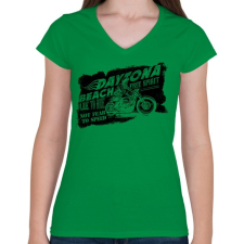 PRINTFASHION Daytona - Női V-nyakú póló - Zöld női póló