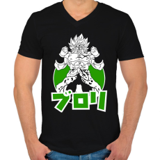 PRINTFASHION DBS BROLY - Férfi V-nyakú póló - Fekete