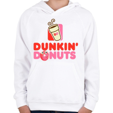 PRINTFASHION DD fánk - Gyerek kapucnis pulóver - Fehér