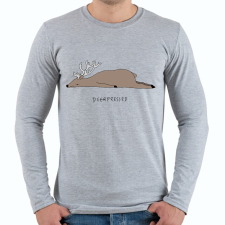 PRINTFASHION De(er)pressed - Férfi hosszú ujjú póló - Sport szürke férfi póló