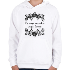 PRINTFASHION De szép macska vagy Sanyi - Gyerek kapucnis pulóver - Fehér gyerek pulóver, kardigán