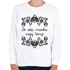 PRINTFASHION De szép macska vagy Sanyi - Gyerek pulóver - Fehér gyerek pulóver, kardigán