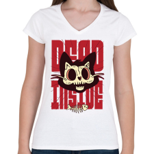 PRINTFASHION Dead inside - Női V-nyakú póló - Fehér női póló