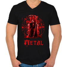 PRINTFASHION dead metal - Férfi V-nyakú póló - Fekete férfi póló