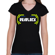 PRINTFASHION Deadlock valorant  - Női V-nyakú póló - Fekete