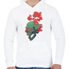 PRINTFASHION Deadly Skull - Férfi kapucnis pulóver - Fehér férfi pulóver, kardigán