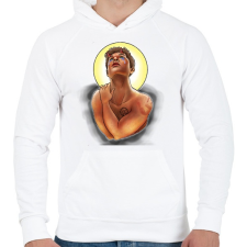 PRINTFASHION Dean - Férfi kapucnis pulóver - Fehér férfi pulóver, kardigán