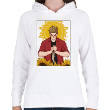 PRINTFASHION Dean - Női kapucnis pulóver - Fehér női pulóver, kardigán