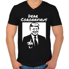 PRINTFASHION Dear coronavirus - Férfi V-nyakú póló - Fekete férfi póló