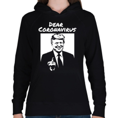 PRINTFASHION Dear coronavirus - Női kapucnis pulóver - Fekete