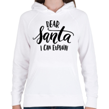 PRINTFASHION Dear Santa - Női kapucnis pulóver - Fehér női pulóver, kardigán