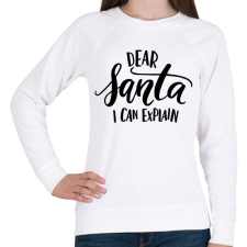 PRINTFASHION Dear Santa - Női pulóver - Fehér női pulóver, kardigán
