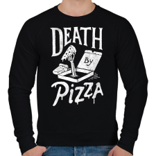 PRINTFASHION Death by pizza - Férfi pulóver - Fekete férfi pulóver, kardigán