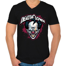 PRINTFASHION Death Clowns - Férfi V-nyakú póló - Fekete