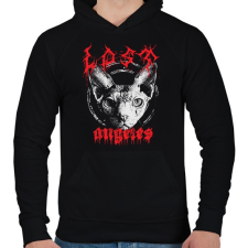 PRINTFASHION Death Metal Lost Angeles - Férfi kapucnis pulóver - Fekete férfi pulóver, kardigán