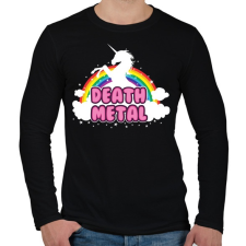 PRINTFASHION Death Metal unikornis - Férfi hosszú ujjú póló - Fekete férfi póló