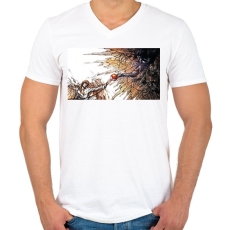 PRINTFASHION Death Note - Isteni érintés - Férfi V-nyakú póló - Fehér