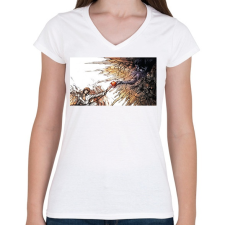 PRINTFASHION Death Note - Isteni érintés - Női V-nyakú póló - Fehér női póló