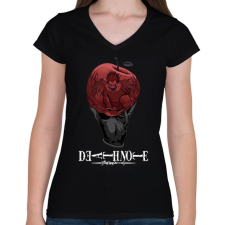 PRINTFASHION Death Note - Női V-nyakú póló - Fekete női póló