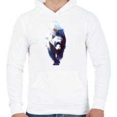 PRINTFASHION Death run - Férfi kapucnis pulóver - Fehér