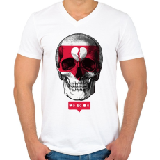 PRINTFASHION Deathgram - Férfi V-nyakú póló - Fehér