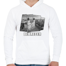 PRINTFASHION Debreceni nagytemplom (GTA stílus) - Férfi kapucnis pulóver - Fehér férfi pulóver, kardigán