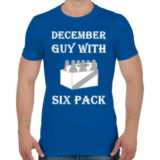 PRINTFASHION Decemberben született kockás hasú 2 - Férfi póló - Királykék