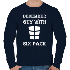 PRINTFASHION Decemberben született kockás hasú - Férfi pulóver - Sötétkék férfi pulóver, kardigán