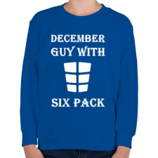 PRINTFASHION Decemberben született kockás hasú - Gyerek pulóver - Királykék gyerek pulóver, kardigán