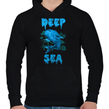 PRINTFASHION deep sea - Férfi kapucnis pulóver - Fekete férfi pulóver, kardigán