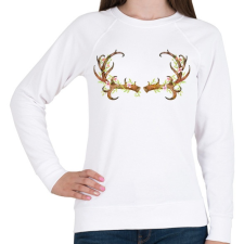 PRINTFASHION Deer Antler - Női pulóver - Fehér női pulóver, kardigán