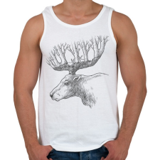 PRINTFASHION Deer drawing - Férfi atléta - Fehér atléta, trikó