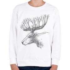 PRINTFASHION Deer drawing - Gyerek pulóver - Fehér gyerek pulóver, kardigán