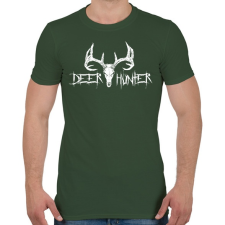 PRINTFASHION Deer Hunter White - Férfi póló - Katonazöld férfi póló
