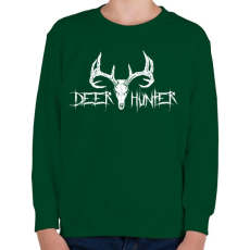 PRINTFASHION Deer Hunter White - Gyerek pulóver - Sötétzöld
