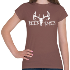 PRINTFASHION Deer Hunter White - Női póló - Mogyoróbarna női póló