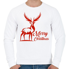 PRINTFASHION Deer Merry Christmas - Férfi pulóver - Fehér