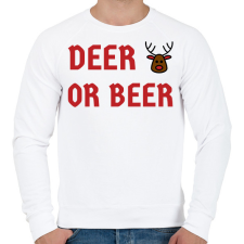 PRINTFASHION DEER OR BEER - Férfi pulóver - Fehér férfi pulóver, kardigán