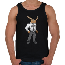 PRINTFASHION Deer Security - Férfi atléta - Fekete atléta, trikó