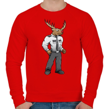 PRINTFASHION Deer Security - Férfi pulóver - Piros férfi pulóver, kardigán