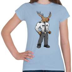 PRINTFASHION Deer Security - Női póló - Világoskék