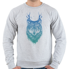 PRINTFASHION Deer wolf - Férfi pulóver - Sport szürke férfi pulóver, kardigán
