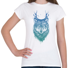 PRINTFASHION Deer wolf - Női póló - Fehér