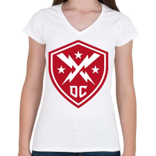 PRINTFASHION Def club - Női V-nyakú póló - Fehér női póló