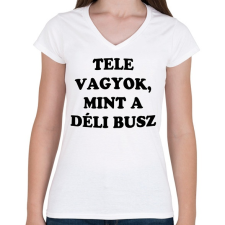 PRINTFASHION Déli busz - Női V-nyakú póló - Fehér női póló